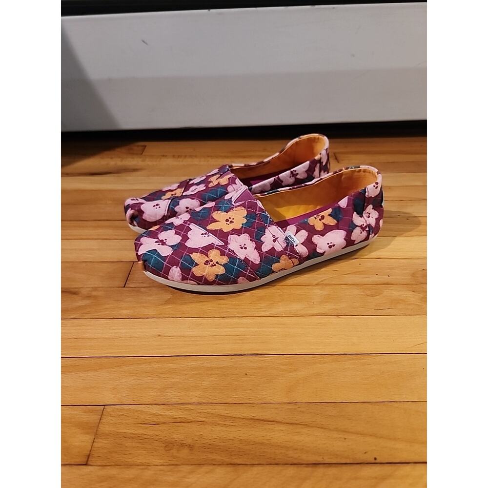 TOMS Alpargata REPREVE Dark Fuchsia Slip On SHOES Paisley Loafers 8.5 Pink